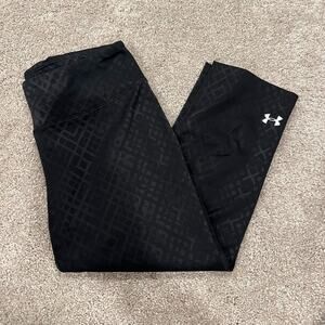 Under Armour Women's Heatgear Fitted Cropped‎ Black Pant Size XS